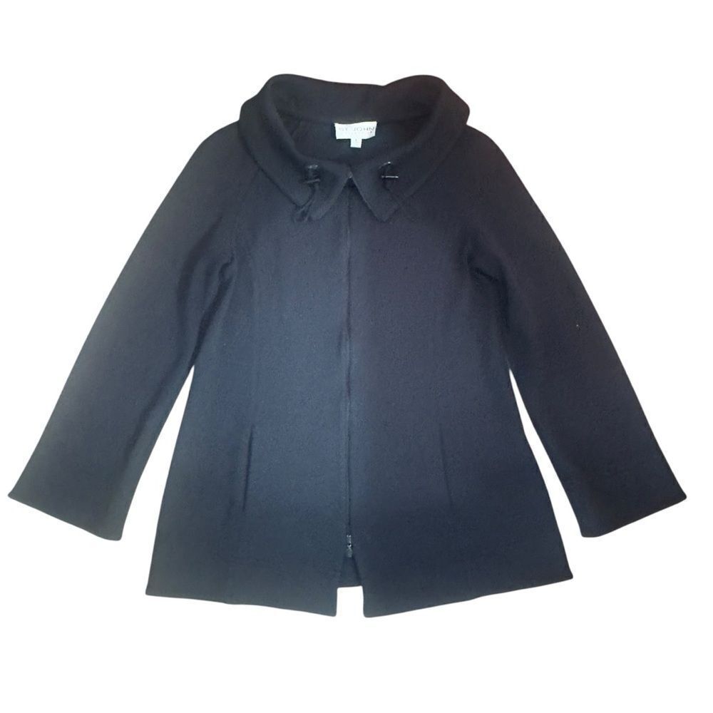 St John Collection Black Zip Up Long Sleeve Knit Size 4